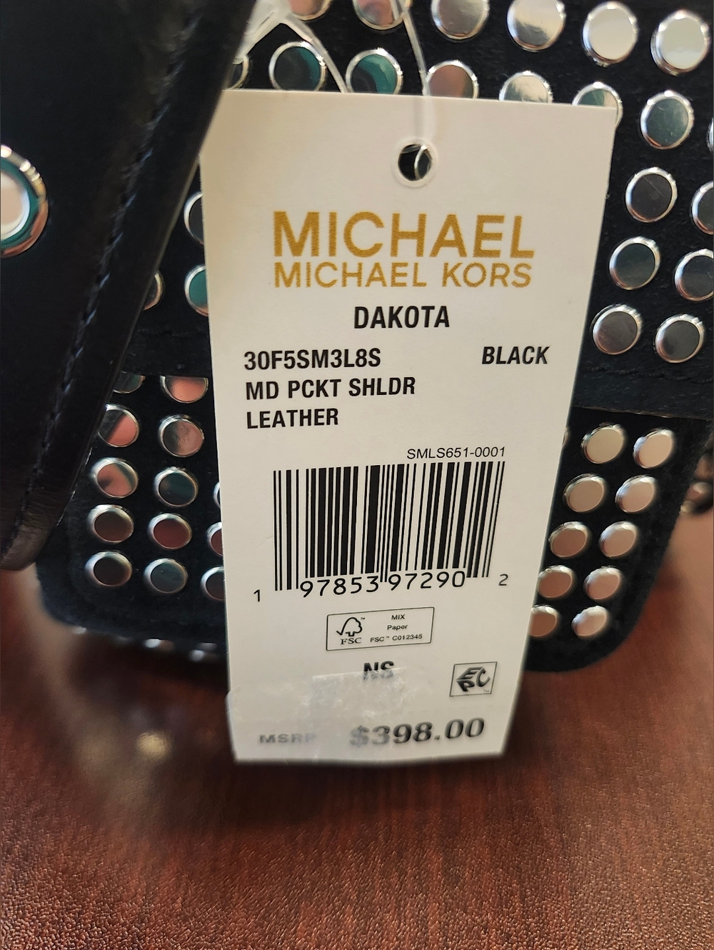 NWT Michael Kors Black/Silver Dakota MEDIUM Convertible Pocket Crossbody Bag - Picture 6 of 12